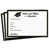 50 Graduation Share A Memory, Wishes Or Advice Cards For The Graduate -Party Games Activities Supplies Decorations Grad Celebration College, High School, University- Gold & Black 2025- Made In The Usa