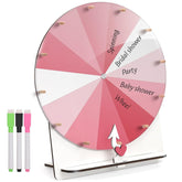 12-Inch Spinning Wheel For Baby Shower & Bridal Shower Games - Prize Wheel Spinner With Stand & Heart Shape Arrow - Funny Bachelorette Party Games Ideas(Pink)