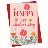 Happy First Mothers Day Card For New Mom - Flower Mothers Day Gift Card For First Time, Expecting, Or Pregnant Mom Mommy To Be From Daughter Son Baby, Folding And Photo Insert Design