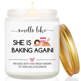 Baking Gifts For Women, Best Gifts For Bakers, Funny Christmas Thanksgiving Birthday Gift For Culinary Student, Kitchen Baking Lovers, Pastry Chef, Funny Baking Gift Idea, 7Oz Lavender Scent Candles