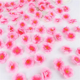 100 Pcs Artificial Cherry Blossoms Heads Silk Peach Flowers Faux Flower Heads Fake Small Flowers Floral Head Decors Party Decoration Flowers