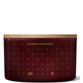 Jul 'Christmas' Scented Candle With 3 Wicks. Fragrance Notes: Baked Gingerbread, Winter Cloves And Spiced Oranges. 16.75 Oz.