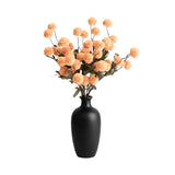 Fall Flowers Artificial Pompon Mum Light Orange – 10Pcs Mini Silk Chrysanthemum Ball Stems, Faux Mum Flowers For Autumn Decor, Diy Bouquet, Wedding Centerpieces, Table Arrangements, Home Decoration
