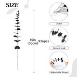 26Pcs Black Artificial Eucalyptus Stems Faux Halloween Flowers Eucalyptuses Home Decor (26, Black)