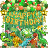 125Pcs Dinosaur Birthday Party Decorations, Dinosaur Balloons Arch Garland Kit With Fringe Curtain, Balloons For Party Baby Shower Decorations For Boy Kids