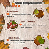 Thanksgiving Swirls For Hanging Fall Decororations - 45 Pcs Pumpkin Maple Leaves Foil Hanging Autumn Decorations For Home Office School Thanksgiving Autumn Harvest Ceiling Streamers Party
