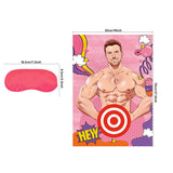 Bachelorette Games Set For Birthday Party Birdal Shower, Pin The Pants On The Hunk Games Poster And Stickers