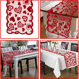 Valentines Day Decor Table Runner - 13 X 72 Inch Red Lace Table Runner For Wedding Party, Valentines Decorations - Valentines Day Decor Home Romantic Decorations Heart Shaped Table Runner