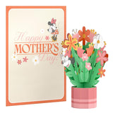 Mother'S Day Pop-Up Card With Mini Paper Bouquet For Her - 3D Disney'S Minnie Mouse Greeting Cards For Mom, Wife, Women - 5" X 7" Card - Blank Notecard & Envelope Included