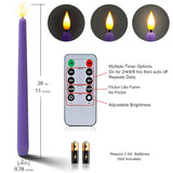 Battery-Operated Led Flickering Advent Candles, Set Of 4 With Remote Timer - For Christmas Wreath