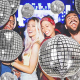 Silver Disco Ball Balloons: 70s Party Decorations, Mylar 20-Piece Set
