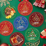 100 Pcs Christmas Tree Paper Plates Party Decorations Xmas Winter Plates 7Inch Disposable Merry Christmas Red Green Blue Snowflake Dinner Plates Tableware Set For Holiday New Year Party Supplies