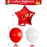Christmas Balloon Garland Arch Kit, 125Pcs Red White Xmas Balloons With Red Star Balloons, Candy Cane, Gift Box, Big Foil Balloon For Birthday New Year Merry Christmas Party Decorations