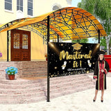 Mastered It Backdrop Banner, Masters Graduation Decorations, Masters Degree Graduation Banner, Grad Party Decorations 2025 Indoor Outdoor?Black And Gold?