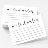 50 Words Of Wisdom Advice Cards, Blank Advice Cards, Guest Book Alternative For Graduation, Bridal Or Baby Shower Party Games, Boy Or Girl Baby Predictions.4" X 6"