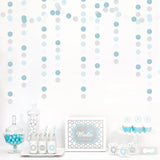 Light Baby Blue White Silver Party-Decoration Garland - 52Ft Baby Boy Shower Birthday Streamers,Graduation Bachelorette Bridal Christmas Banner Decor