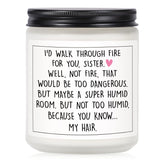 Funny Sister Gifts, Sister Birthday Gifts Ideas- Handmade Lavender Natural Soy Wax Candle- Sisters Gift From Sister Brother For Birthday, Mothers Day, Graduation, Christmas, Sis Candle(7Oz)