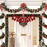 Plaid Christmas Joy Banner Burlap Christmas Rustic Bunting Banner For
