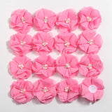 50 Pcs 2" Mini Chiffon Flowers With Rhinestones For Baby Girls Hair Accessories Artificial Fabric Flowers For Headbands Craft Projects (Deep Pink)