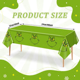 3 Packs Merry Grinchmas Tablecloths 54 X 108 Inch Whoville Christmas Xmas Winter Holiday Season Plastic Table Cover For Funny Cartoon Character Party Decoration