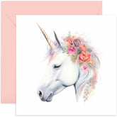 Old English Co. Unicorn Card For Birthday - Painted Botanical Wildlife Card - Birthday Unicorn Greeting Card For Daughter, Sister, Mum, Nan - Birthday Card For Her | Blank Inside With Envelope