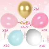 100Pcs Christmas Balloons With Ribbons 12 Inch Pink Gold Teal Rubber Balloons For Winter Xmas Wedding Birthday Baby Shower Party Supplies