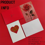 Luxury 3-Piece I Love You Card Set, Flat Note With Red Envelope - Handmade 650Gsm Cotton Paper, 3D Embossed Hearts & Gold Foil, Romantic Valentine'S Day Gift For Her/Him, Wife, Husband