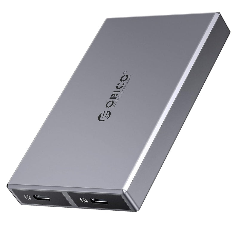 ORICO Dual M.2 NVMe SATA SSD Enclosure, USB C to M.2 Adapter for M Key PCIe, B