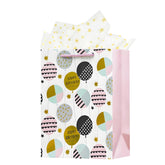 12.6" Medium Happy Birthday Gift Bag With Handles For Women Mom Girls Baby Kids Pink Paper Gift Wrap Bags For Her With Tissue Paper,1Pcs