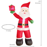 Christmas Inflatable Santa Claus 8 Ft, Giant Christmas Inflatables Outdoor Decoration Blow Up, Build-In Led Lighted Sant