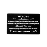 To My Love Wallet Card Gifts, I Miss You & I Love You, Whenever I Think Of You Birthday Gift, Valentine'S Day Cards Gift For Her Him, Wedding Christmas Presents?My Love?