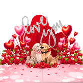 Romantic Couple Dog Valentines Card - 3D Pop Up Valentines Day Card For Husband, Wife, Him, Her, Boyfriend, Girlfriend, 6X8 In Love Valentine Pop Up Cards For Adults - Envelope Included