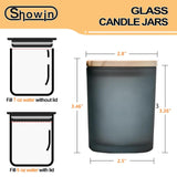 Thick Candle Jars For Making Candles 16 Pcs, 7 Oz Empty Jars With Wood Lids For Candle Making, Sample Container, Frosted Gray