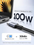 2 Pack USB C to USB C Cable 3.3FT 100W Fast Charging Cord for iPhone 17 16 MacBook Samsung Galaxy S25 Black