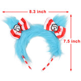 Blue Pom Pom Fuzzy Headband-Blue Halloween Christmas Festival Theme Party Cartoon Cosplay Costume Headbands