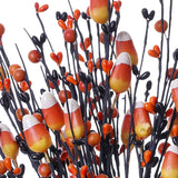 6 Pcs Halloween Picks,17In/43Cm Tall Artificial Fall Stems Halloween Berry Spray With Fake Candies For Holiday And Fall Decor