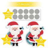 Scratch Off Game - 40 Funny Christmas Cards With Santa Shape For Adults, Xmas Holiday Party Activity