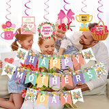 Happy Mothers Day Banner and Mothers Day Hanging Swirls Decorations Happy Mother's Day Sign Banner Decorations for Mother's Day Party Photo Props Backdrop