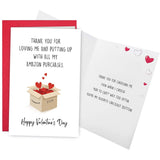 Funny Valentine'S Day Card For Him, Happy Valentine'S Day Card For Husband Boyfriend, Purchase Support Vday Cards Gifts From Wife Girlfriend, Thank You For Loving Me And Putting Up With All My Purchases
