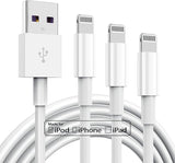 3 Pack Apple MFi Certified Lightning Charging Cable 6FT 2.4A Fast Charger for iPhone 14 13 12 11 iPad
