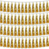 4P Gold Foil Fringe Metallic Tassel Streamers Banner Tassel Garland For Parade Floats, Bachelorette, Wedding, Birthday, Halloween, Christmas, Bridal/Baby Shower Party Decorations