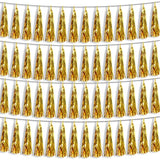4P Gold Foil Fringe Metallic Tassel Streamers Banner Tassel Garland For Parade Floats, Bachelorette, Wedding, Birthday, Halloween, Christmas, Bridal/Baby Shower Party Decorations
