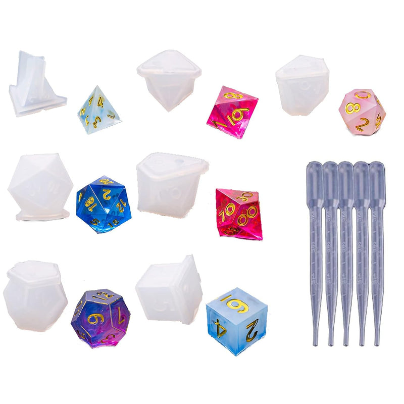Silicone Casting Resin Molds,Diy Crystal Epoxy Dice Molds For Resin,Fi