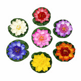 7 Pcs Artificial Floating Foam Lotus Flower With Water Lily Pad, Floating Artificial Lotus Flowers Decor Floating Pond Decor Home Decoration