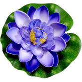 1Pc Blue Artificial Floating Foam Lotus Flower With Water Lily Pad,Lifelike Pond Pool Lotus Ornaments,Realistic Ornament For Home Garden Pond Aquarium Decor,Artificial Plants And Flowers