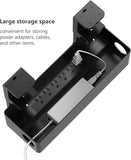 Under Desk Cable Management Tray with 6 AC Outlets Clamp Mount No Drill Organizer