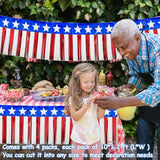 4 Packs 39Ft 4Th Of July Parade Floats Foil Fringe, Each 10 Ft X 15'' American Flag Stripes And Stars Tinsel Patriotic Foil Fringe Garland For 4Th Of July Trailer Car Graduation Homecoming Party