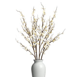 4Pcs Cherry Blossom Branches Artificial Flowers For Spring Summer Indoor Decoration,Faux Long Stem Artificial Flowers For Wedding Home Office Bedroom Party Table Centerpieces Decor(White)