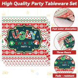 Merry Christmas Ugly Sweater Party Supplies Tableware Set For 24 Guests Xmas Tacky Sweater Birthday Party Paper Plates Napkins Decorations For Kids Boys Girls Baby Shower