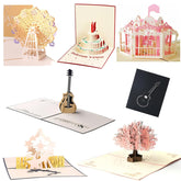 6 Pieces 3D Pop Up Cards, 3D Greeting Cards With Envelopes, Handmade 3D Popup Happy Birthday Cards For Christmas Valentine Birthday Anniversary Wedding Mother'S Day Boy Girl Friends Gift (Style A)